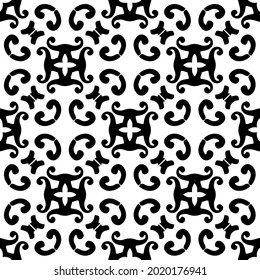 floral seamless pattern background.Geometric ornament for wallpapers and backgrounds. Black and white pattern.