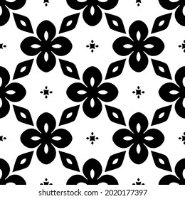 floral seamless pattern background.Geometric ornament for wallpapers and backgrounds. Black and white pattern.