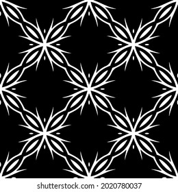 floral seamless pattern background.Geometric ornament for wallpapers and backgrounds. Black and white pattern.
