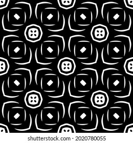 floral seamless pattern background.Geometric ornament for wallpapers and backgrounds. Black and white pattern.
