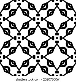 floral seamless pattern background.Geometric ornament for wallpapers and backgrounds. Black and white pattern.
