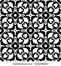 floral seamless pattern background.Geometric ornament for wallpapers and backgrounds. Black and white pattern.

