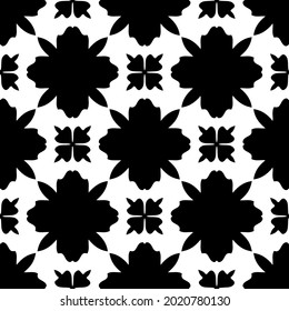 floral seamless pattern background.Geometric ornament for wallpapers and backgrounds. Black and white pattern.
