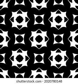 floral seamless pattern background.Geometric ornament for wallpapers and backgrounds. Black and white pattern.

