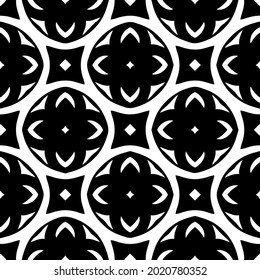 fondo de patrón sin costuras floral.Ornamento geométrico para fondos de paredes y fondos. Patrón blanco y negro.
