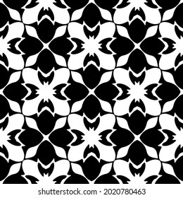 floral seamless pattern background.Geometric ornament for wallpapers and backgrounds. Black and white pattern.
