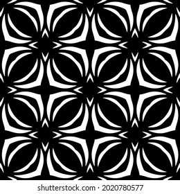 floral seamless pattern background.Geometric ornament for wallpapers and backgrounds. Black and white pattern.

