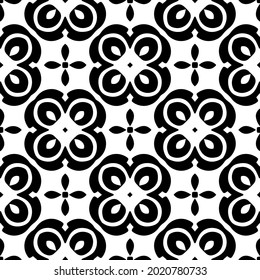 floral seamless pattern background.Geometric ornament for wallpapers and backgrounds. Black and white pattern.
