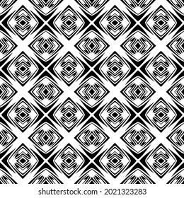 floral seamless pattern background.Geometric ornament for wallpapers and backgrounds. Black and white pattern.