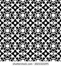 fondo de patrón sin costuras floral.Ornamento geométrico para fondos de paredes y fondos. Patrón blanco y negro.