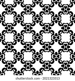 floral seamless pattern background.Geometric ornament for wallpapers and backgrounds. Black and white pattern.