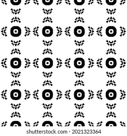 floral seamless pattern background.Geometric ornament for wallpapers and backgrounds. Black and white pattern.