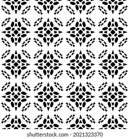 floral seamless pattern background.Geometric ornament for wallpapers and backgrounds. Black and white pattern.