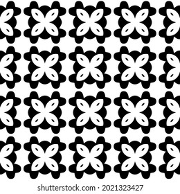 floral seamless pattern background.Geometric ornament for wallpapers and backgrounds. Black and white pattern.