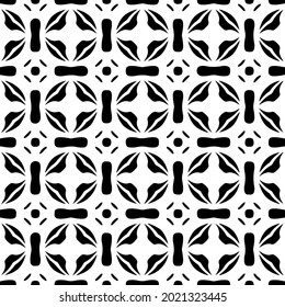 floral seamless pattern background.Geometric ornament for wallpapers and backgrounds. Black and white pattern.