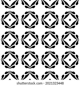 floral seamless pattern background.Geometric ornament for wallpapers and backgrounds. Black and white pattern.