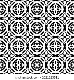 floral seamless pattern background.Geometric ornament for wallpapers and backgrounds. Black and white pattern.