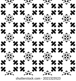floral seamless pattern background.Geometric ornament for wallpapers and backgrounds. Black and white pattern.