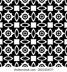 floral seamless pattern background.Geometric ornament for wallpapers and backgrounds. Black and white pattern.