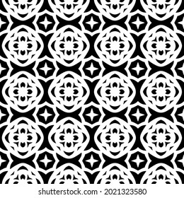 fondo de patrón sin costuras floral.Ornamento geométrico para fondos de paredes y fondos. Patrón blanco y negro.