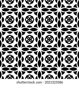 floral seamless pattern background.Geometric ornament for wallpapers and backgrounds. Black and white pattern.