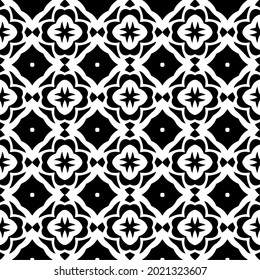 floral seamless pattern background.Geometric ornament for wallpapers and backgrounds. Black and white pattern.