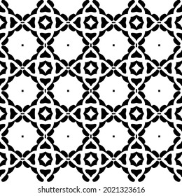 Blumenmuster nahtloser Hintergrund.Geometrisches Ornament für Bildschirmhintergründe und Hintergründe. Schwarz-Weiß-Muster.