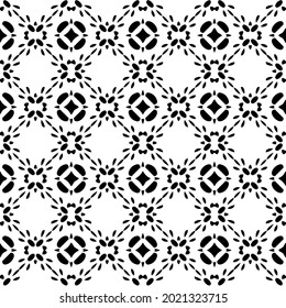 floral seamless pattern background.Geometric ornament for wallpapers and backgrounds. Black and white pattern.