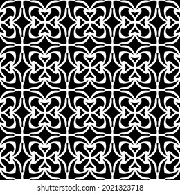 floral seamless pattern background.Geometric ornament for wallpapers and backgrounds. Black and white pattern.