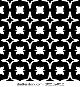 floral seamless pattern background.Geometric ornament for wallpapers and backgrounds. Black and white pattern.