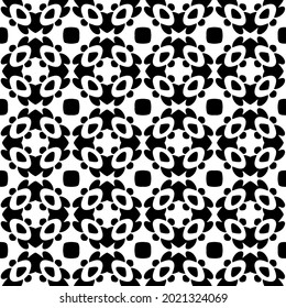 floral seamless pattern background.Geometric ornament for wallpapers and backgrounds. Black and white pattern.