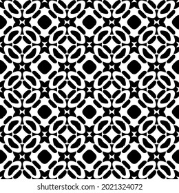 floral seamless pattern background.Geometric ornament for wallpapers and backgrounds. Black and white pattern.
