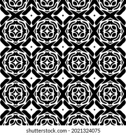 floral seamless pattern background.Geometric ornament for wallpapers and backgrounds. Black and white pattern.