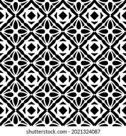 floral seamless pattern background.Geometric ornament for wallpapers and backgrounds. Black and white pattern.