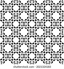floral seamless pattern background.Geometric ornament for wallpapers and backgrounds. Black and white pattern.