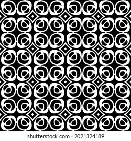 floral seamless pattern background.Geometric ornament for wallpapers and backgrounds. Black and white pattern.