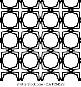 floral seamless pattern background.Geometric ornament for wallpapers and backgrounds. Black and white pattern.