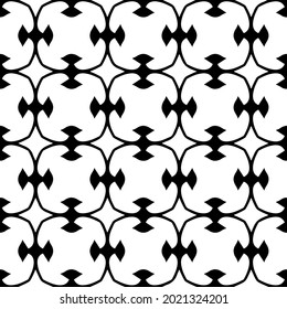 Blumenmuster nahtloser Hintergrund.Geometrisches Ornament für Bildschirmhintergründe und Hintergründe. Schwarz-Weiß-Muster.