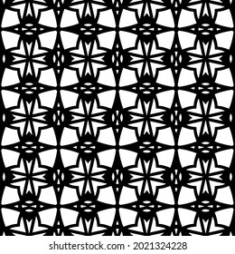 floral seamless pattern background.Geometric ornament for wallpapers and backgrounds. Black and white pattern.