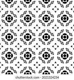 floral seamless pattern background.Geometric ornament for wallpapers and backgrounds. Black and white pattern.