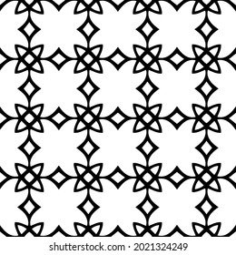 fondo de patrón sin costuras floral.Ornamento geométrico para fondos de paredes y fondos. Patrón blanco y negro.