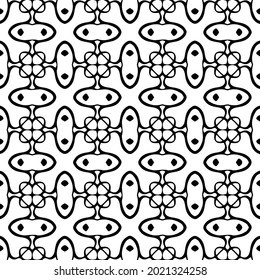 fondo de patrón sin costuras floral.Ornamento geométrico para fondos de paredes y fondos. Patrón blanco y negro.