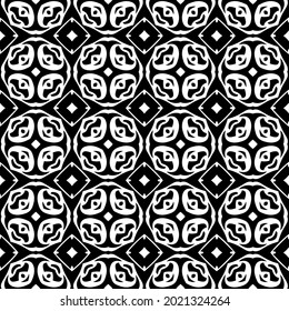 floral seamless pattern background.Geometric ornament for wallpapers and backgrounds. Black and white pattern.