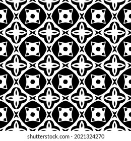floral seamless pattern background.Geometric ornament for wallpapers and backgrounds. Black and white pattern.