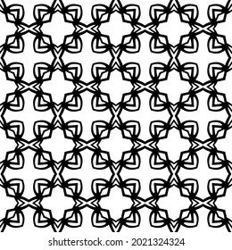 floral seamless pattern background.Geometric ornament for wallpapers and backgrounds. Black and white pattern.