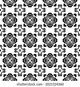 fondo de patrón sin costuras floral.Ornamento geométrico para fondos de paredes y fondos. Patrón blanco y negro.