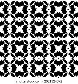 floral seamless pattern background.Geometric ornament for wallpapers and backgrounds. Black and white pattern.
