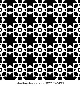 fondo de patrón sin costuras floral.Ornamento geométrico para fondos de paredes y fondos. Patrón blanco y negro.
