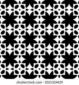 floral seamless pattern background.Geometric ornament for wallpapers and backgrounds. Black and white pattern.
