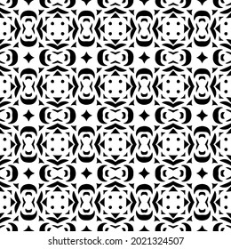 floral seamless pattern background.Geometric ornament for wallpapers and backgrounds. Black and white pattern.
